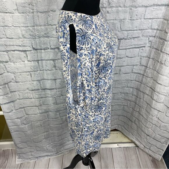 H&M Paisley and flower print dress blue and white sz 4 women - Picture 6 of 12